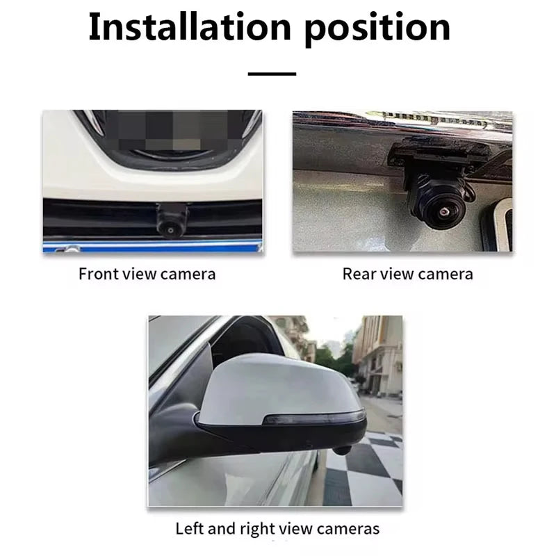 Caméra de Recul 360° Kit 4 Caméras AHD 1080P Vue Panoramique