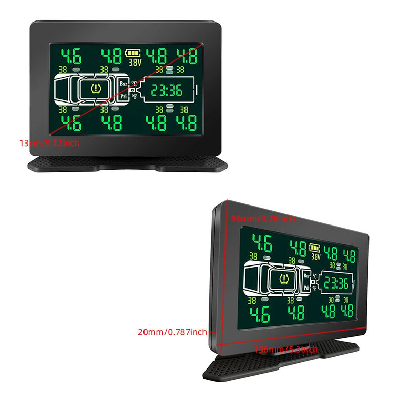 Capteur de Pression des Pneus Solaire TPMS 6 ou 8 Roues Écran LCD