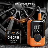 Gonfleur de Pneu Voiture Sans Fil 150 PSI 2 x 1500 mAh Orange