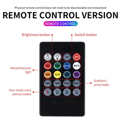 Éclairage d'Ambiance LED 8 Couleurs Télécommande Voiture