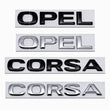 Logo Opel et Corsa Lettres 3D en Métal Emblème Autocollant pour Coffre Arrière Noir ou Argent
