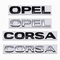 Logo Opel et Corsa Lettres 3D en Métal Emblème Autocollant pour Coffre Arrière Noir ou Argent