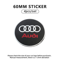 Cache-Moyeux Audi A3 A4 RS3 56mm 60mm 65mm Emblème — détail de fixation