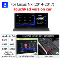 Autoradio Android 14 Lexus NX 200 200t 300h 2014-2021 Écran 10,25 Pouces CarPlay DSP GPS