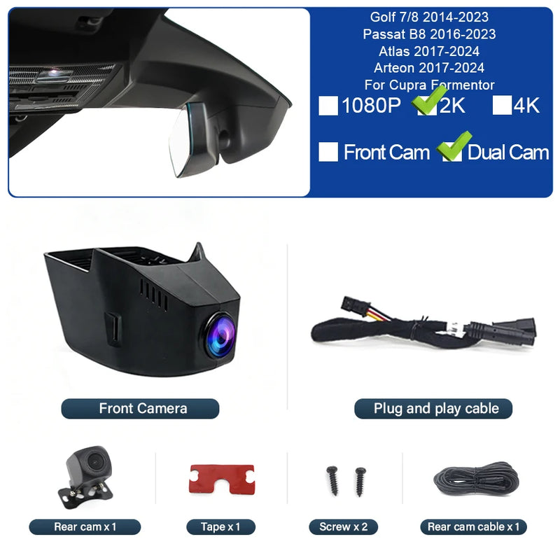 Dashcam Volkswagen 4K Integriert Golf 7 Golf 8 Passat B8 Arteon