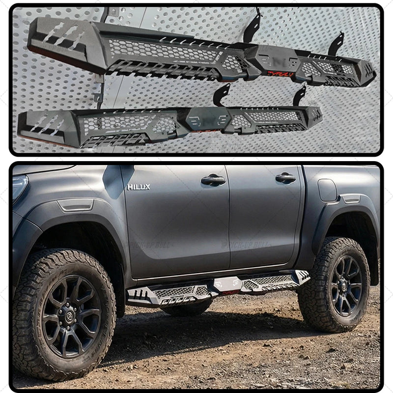 Marchepieds Latéraux Acier Toyota Hilux Revo Rocco Travo 2016-2026 Antirouille