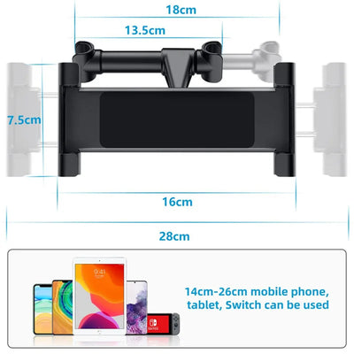 Support Téléphone Tablette Siège Arrière Télescopique 4-11 Pouces