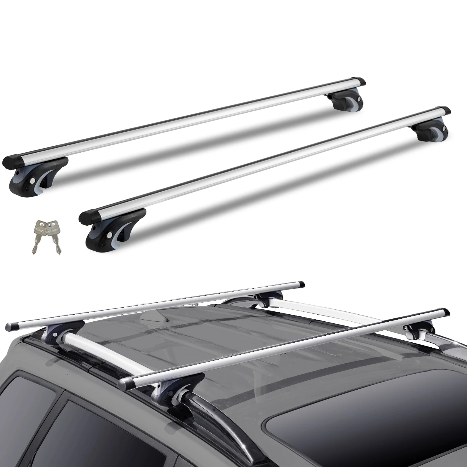 Barres de Toit SucceBuy Aluminium Réglables Verrouillables
