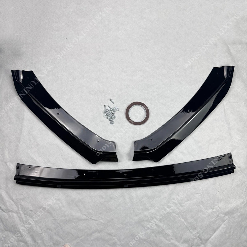 Lame Avant Splitter Seat Leon 5F MK3 MK3.5 2012-2019 Style Maxton 3 Pièces Noir Brillant