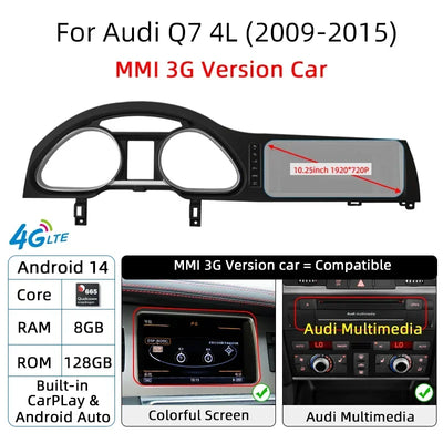 Autoradio Android 14 Audi A6 C6 Q7 2005-2015 CarPlay