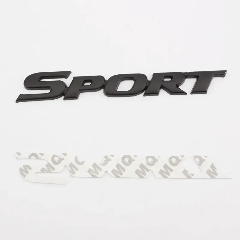 Emblème SPORT Métal 3D Toyota Arrière Coffre Autocollant Noir Rouge ou Argent