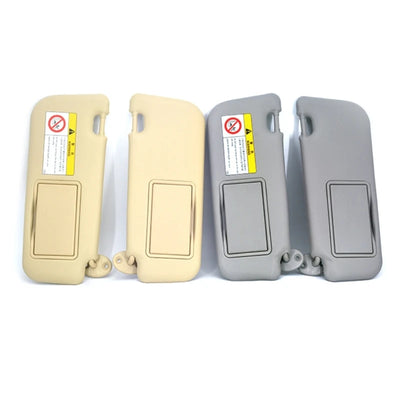 Pare-Soleil Voiture Beige ou Gris avec Miroir de Courtoisie