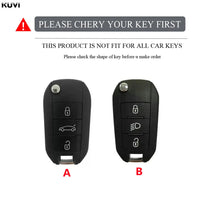 Étui de Protection Clé Peugeot 208 308 3008 5008 Citroën C3 C4 Gris Anthracite Clé à Rabat