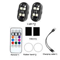 Éclairage d'Ambiance LED Sans Fil Rechargeable Voiture RGB