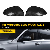 Mirror Covers in Real Carbon Mercedes C-Class W206 and S-Class W223 2021+ Style OEM
