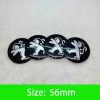 Autocollants Emblème de Moyeu Peugeot Lion 56 60 65 mm Lot de 4