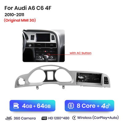 Autoradio Junsun CarPlay Audi A6 C6 4F 2005-2011