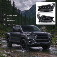 Phares LED Toyota Hilux Revo Rocco AN120 2015-2020 Clignotants Séquentiels Feux de Jour