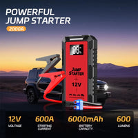 Booster de Batterie Voiture 12V 1200A Écran Numérique 5 Coloris