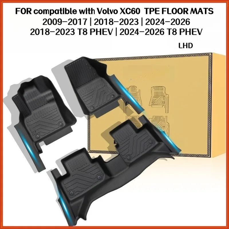 Tapis de Sol TPE Volvo XC60 2009-2026 T8 PHEV Conduite à Gauche Simple ou Double Couche Protection des Seuils
