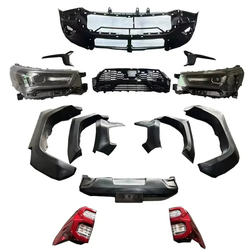 Kit Carrosserie Conversion GR Sport Toyota Hilux Revo 2020-2022 : Pare-Chocs, Calandre, Phares, Feux Arrière et Élargisseurs d'Ailes