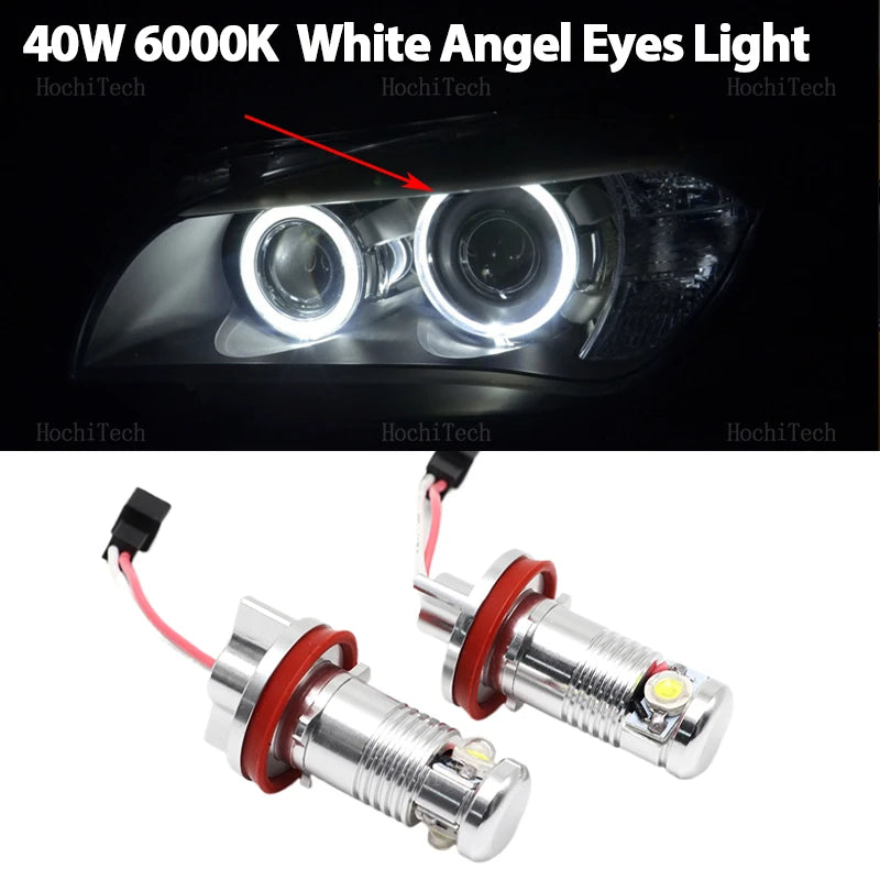 Ampoules LED H8 Angel Eyes BMW 6000K Canbus (Kit 2 Pièces)