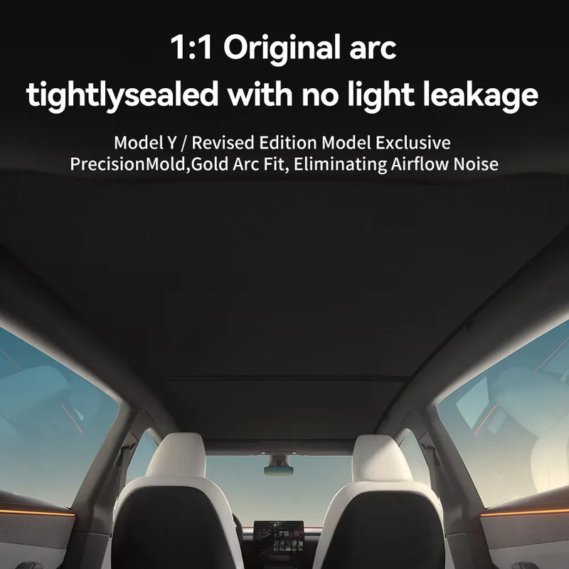Pare-Soleil de Toit Tesla Model Y Juniper 2025-2026 Graphène Magnétique Nid d'Abeille