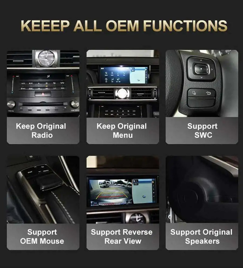 Autoradio Android 14 Lexus IS RC 200 250 300 350 200t 300h 2013-2019 Écran 10,25 Pouces CarPlay