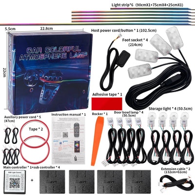 Kit Éclairage d'Ambiance LED Acrylique 18 en 1 Voiture
