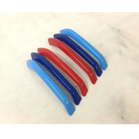 Baguettes de Calandre Skoda Kodiaq 2017-2021 Tricolores Bleu et Rouge en ABS, 6 Pièces à Clipser