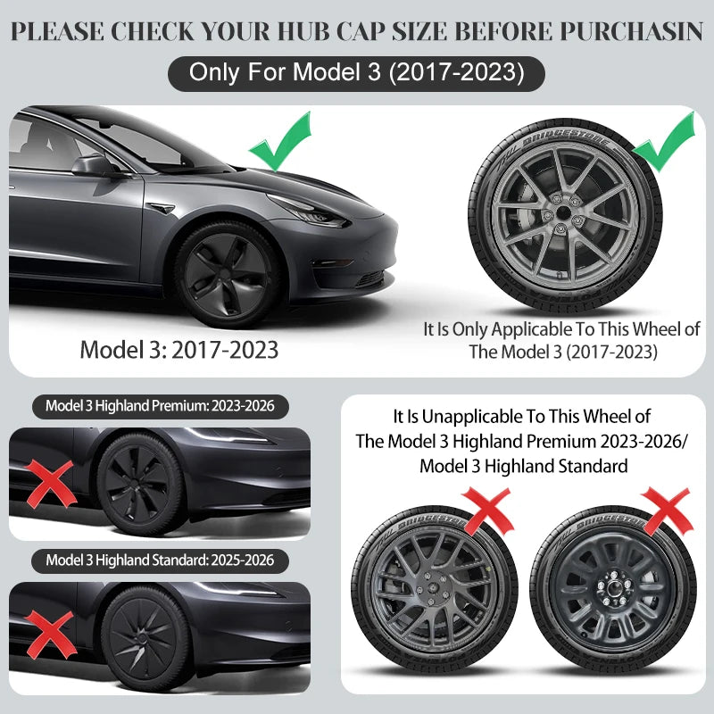 Enjoliveurs Tesla Model 3 18 Pouces 2017-2023