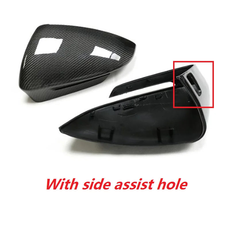 Coques de Rétroviseur en Carbone Volkswagen ID.4 ID.5 Skoda Enyaq Audi Q4 e-tron 2021-2024 avec Trou d'Angle Mort
