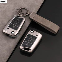 Étui de Protection Clé Volkswagen Polo Golf 7 Tiguan Skoda Octavia Kodiaq Karoq Seat Ateca Gris