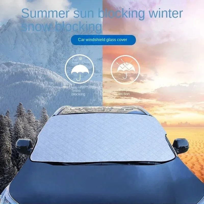 Housse Pare-Brise Voiture Hiver Rabats de Portières Multicouche