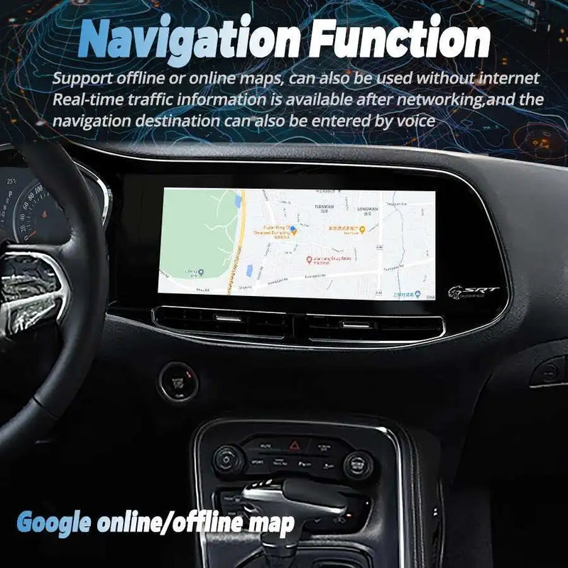 Autoradio Android 13 Écran QLED Dodge Challenger SRT Hellcat 2010-2023 CarPlay Sans Fil GPS 4G