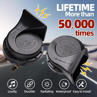 Klaxon de Voiture PowerHorn 120 dB Double Tonalité 12V