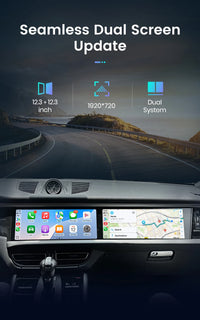 Autoradio Double Écran 12,3 + 12,3 Pouces Porsche Macan 2014-2017 Android CarPlay Sans Fil GPS