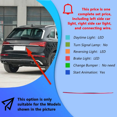 Feux Arrière LED Audi Q5 Animation Démarrage