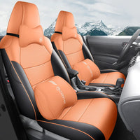 Housses de Siège Cuir Toyota RAV4 2020-2023 Sur Mesure 5 ou 9 Pièces Orange Vert Gris Noir