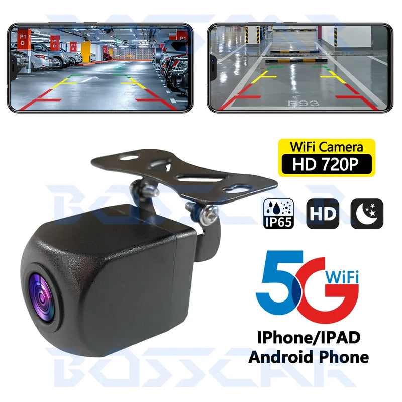 Caméra de Recul Sans Fil WiFi BOSSCAR 720P pour Smartphone