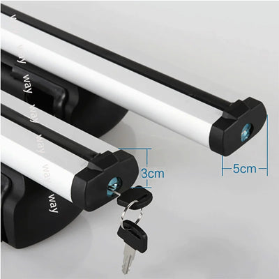 Barres de Toit Universelles Rails Longitudinaux 110 à 135 cm
