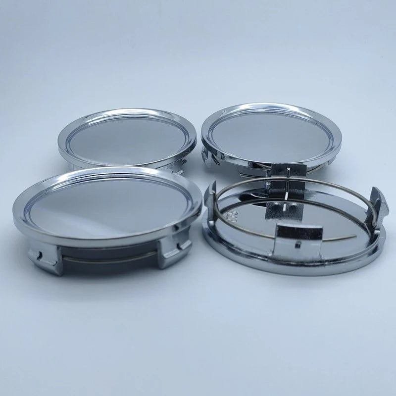Cache-Moyeux Universels 75mm ABS Noir ou Argent — exemple de montage