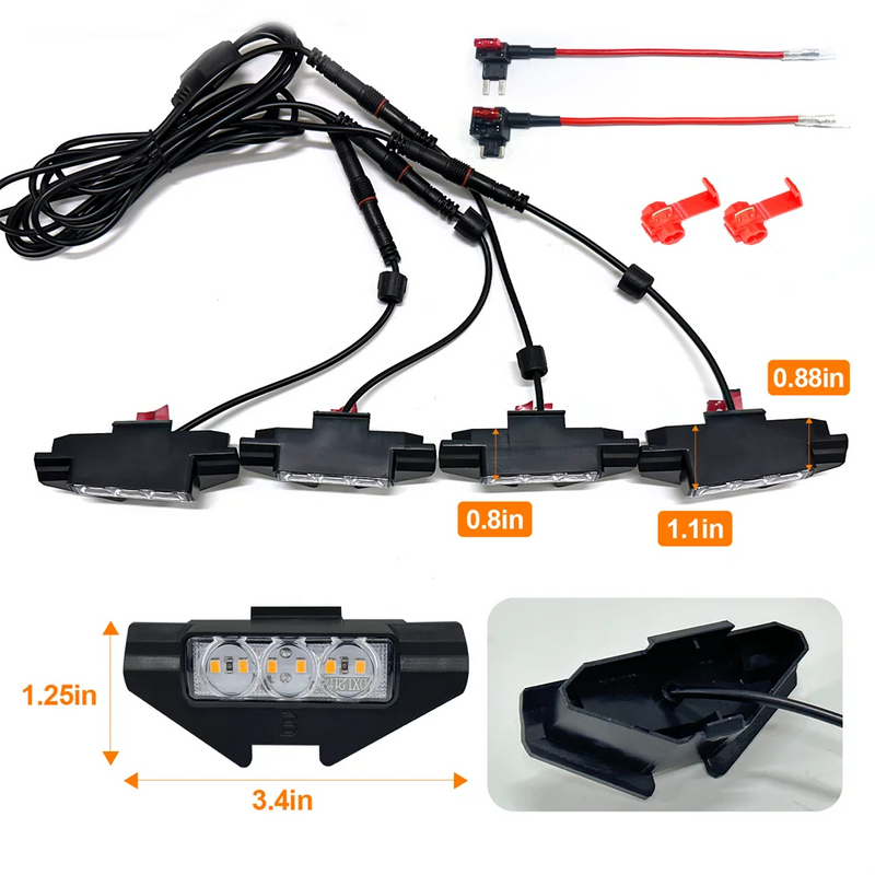 Feux de Calandre LED Nissan Frontier 2021-2024 Ambre 4 Pièces