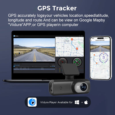 Dashcam Kocam V21 4K GPS Wi-Fi Double Objectif