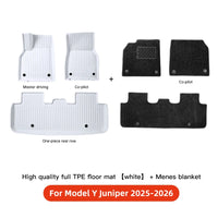 Tapis de Sol Tesla Model Y Juniper 2025-2026 TPE Blanc Moquette Noire