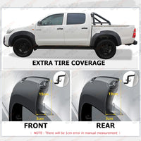 Élargisseurs d'Ailes Style Poche Toyota Hilux Vigo SR SR5 2005-2014 Noir Mat, Jeu de 4 Pièces