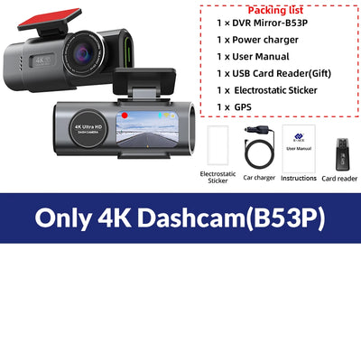 Dashcam E-ACE B53P 4K GPS Wi-Fi Vision Nocturne