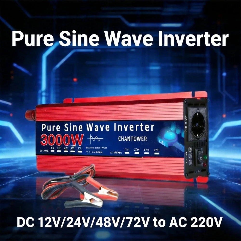 Convertisseur Pur Sinus 12V 24V 48V 72V 220V 1000 à 3000 W