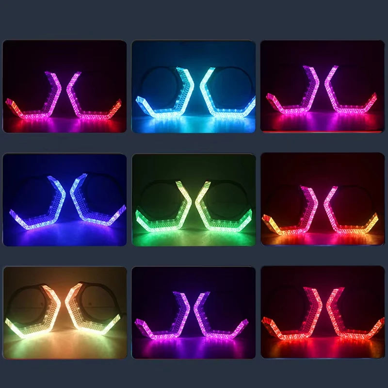 Anneaux Angel Eyes LED RGB DRL Universels 2,5 et 3 Pouces