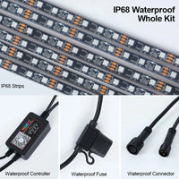 Éclairage d'ambiance LED RGBIC sous véhicule IP68 6 pièces